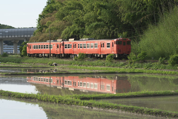 キハ４７系　吉備津～備中高松　立田川沿い（吉備線）