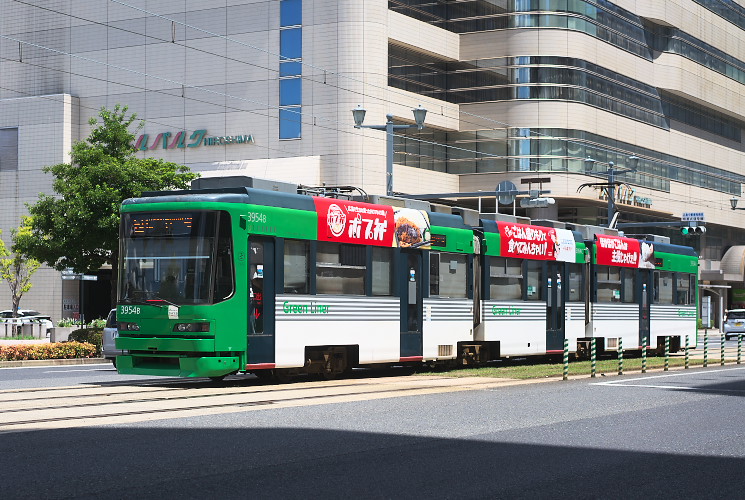 広島電鉄３９５４号電車（原爆ドーム前～紙屋町西）