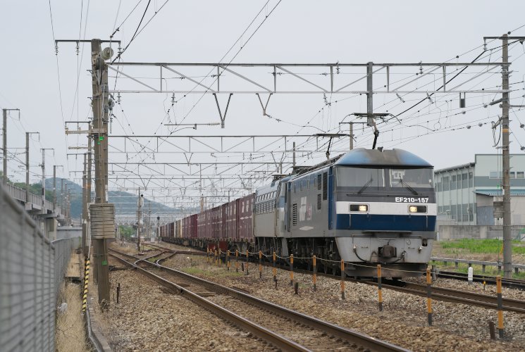 ２０７３列車（東岡山～高島）蟹田踏切付近