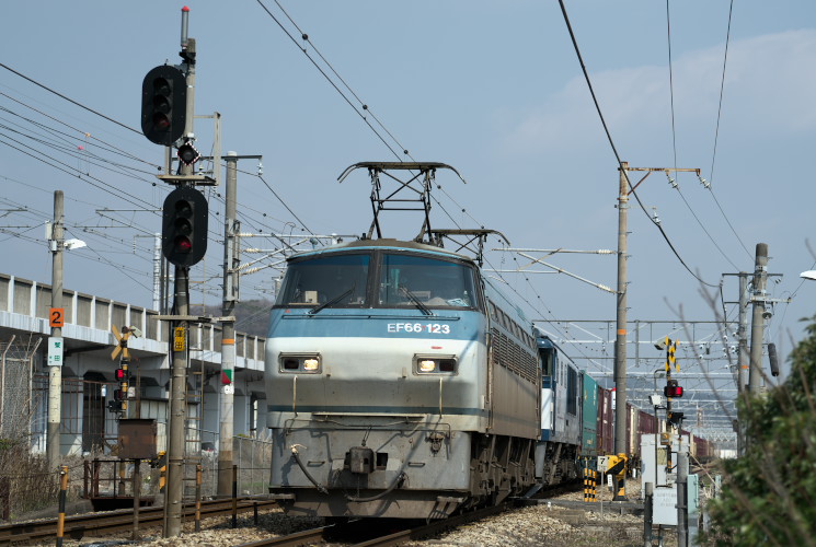 ２０７７列車（東岡山～高島）蟹田踏切