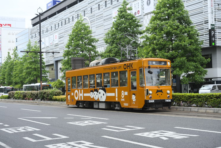 岡山電気軌道７２０２号（西川緑道公園～岡山駅）