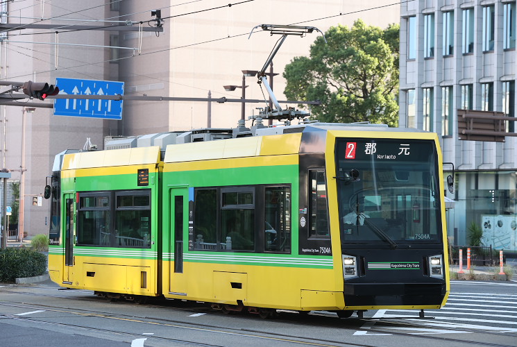 鹿児島市交通局　７５０４号電車（いづろ通～天文館通）