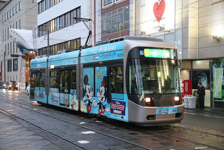 長崎電気軌道 ３０００形　３００２号電車（観光通～西浜町）